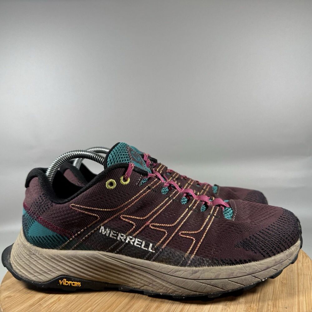 Merrell Moab Flight Burgundy Teal Hiking Outdoor‎ Shoe Sneaker Women’s Size 10.5